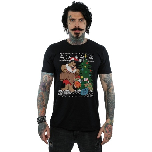 textil Hombre Camisetas manga larga The Flintstones Christmas Fair Isle Negro