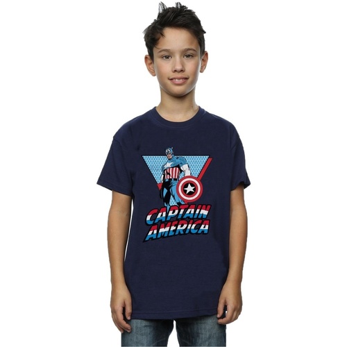 textil Niño Camisetas manga corta Marvel Captain America Triangle Azul
