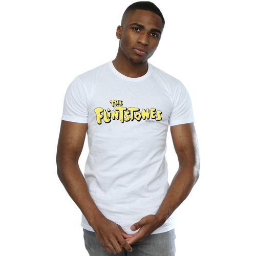 textil Hombre Camisetas manga larga The Flintstones Original Logo Blanco