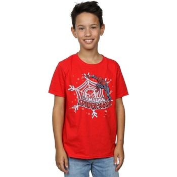 textil Niño Camisetas manga corta Marvel Spider-Man Christmas Rojo