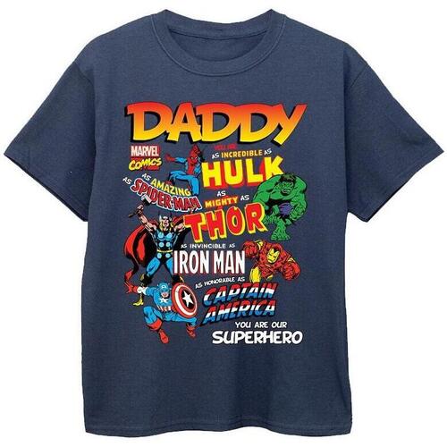 textil Niño Camisetas manga corta Marvel Our Dad Superhero Azul