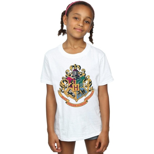 textil Niña Camisetas manga larga Harry Potter Hogwarts Crest Gold Ink Blanco