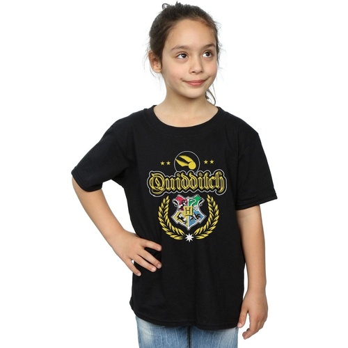 textil Niña Camisetas manga larga Harry Potter Quidditch Crest Negro