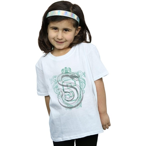 textil Niña Camisetas manga larga Harry Potter Slytherin Serpent Crest Blanco