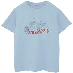 textil Niña Camisetas manga larga Harry Potter Hogwarts Castle Spray Azul