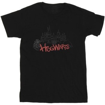 textil Niña Camisetas manga larga Harry Potter Hogwarts Castle Spray Negro