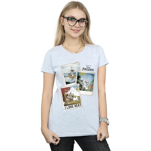 textil Mujer Camisetas manga larga Disney Frozen Olaf Polaroid Gris