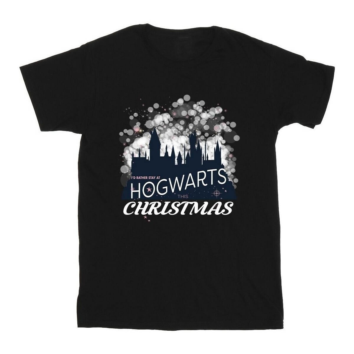 textil Niña Camisetas manga larga Harry Potter Hogwarts Christmas Negro