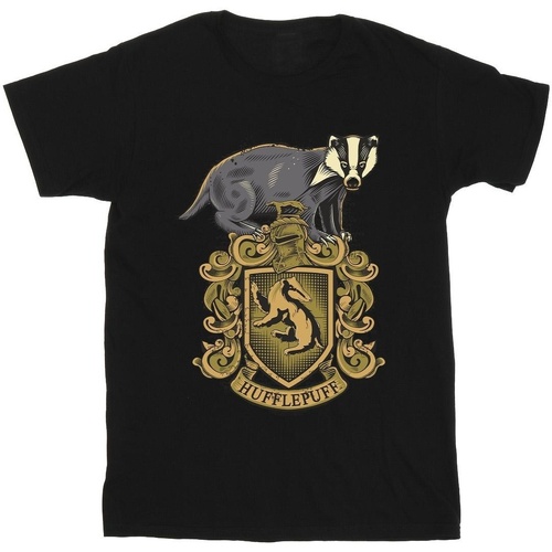 textil Niña Camisetas manga larga Harry Potter Hufflepuff Sketch Crest Negro