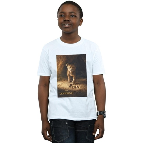 textil Niño Camisetas manga corta Disney The Lion King Movie Simba Poster Blanco