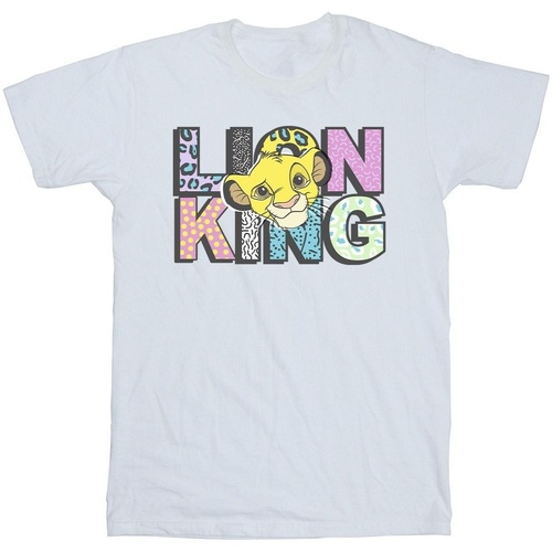 textil Niño Camisetas manga corta Disney The Lion King Pattern Logo Blanco
