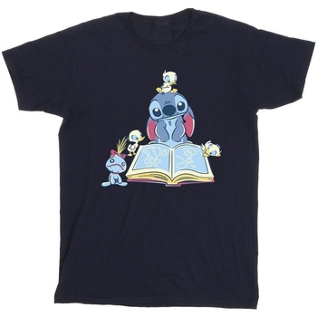 textil Niño Camisetas manga corta Disney Lilo & Stitch Reading A Book Azul