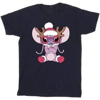 textil Niño Camisetas manga corta Disney Lilo & Stitch Angel Reindeer Azul