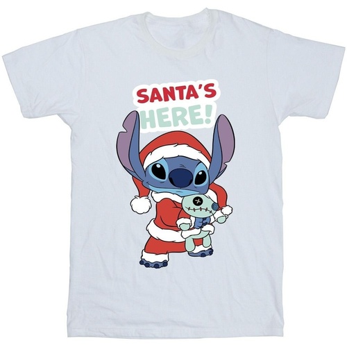 textil Niño Camisetas manga corta Disney Lilo & Stitch Santa's Here Blanco