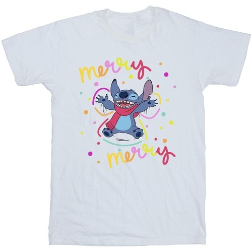 textil Niño Camisetas manga corta Disney Lilo & Stitch Merry Rainbow Blanco