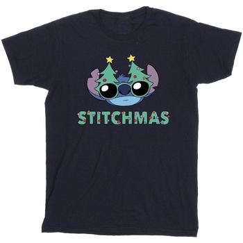 textil Niño Camisetas manga corta Disney Lilo & Stitch Stitchmas Glasses Azul
