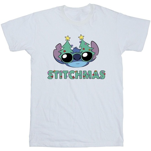 textil Niño Camisetas manga corta Disney Lilo & Stitch Stitchmas Glasses Blanco