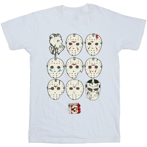 textil Hombre Camisetas manga larga Friday The 13Th Jason Masks Blanco
