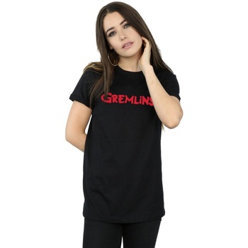textil Mujer Camisetas manga larga Gremlins Text Logo Negro