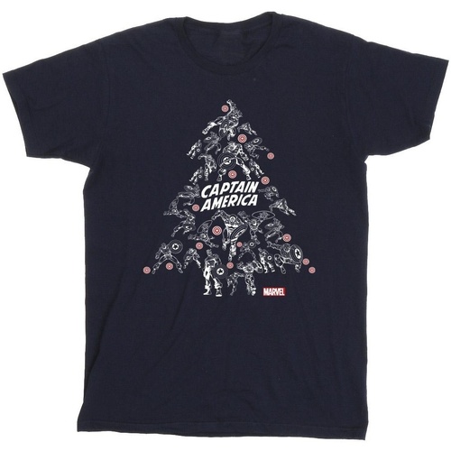 textil Niño Camisetas manga corta Marvel Captain America Christmas Tree Azul