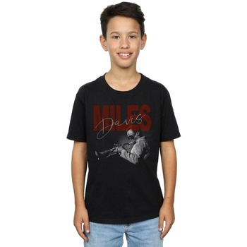 textil Niño Tops y Camisetas Miles Davis Distressed Photo Negro