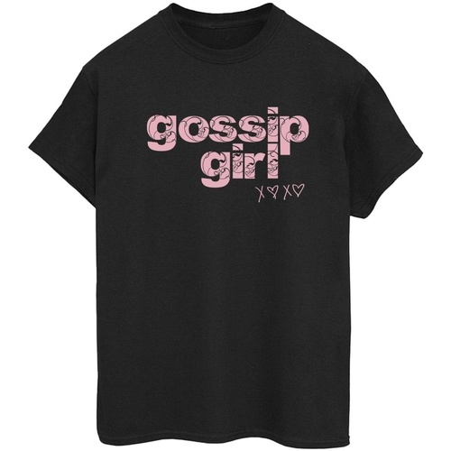 textil Mujer Camisetas manga larga Gossip Girl Swirl Logo Negro