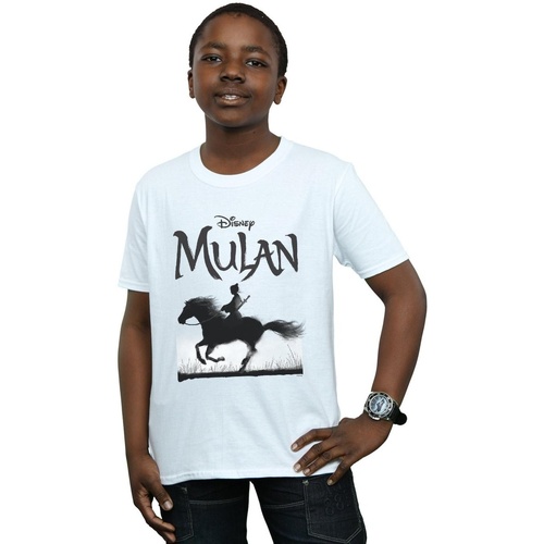 textil Niño Camisetas manga corta Disney Mulan Movie Mono Horse Blanco