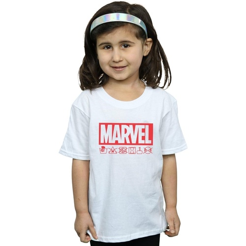 textil Niña Camisetas manga larga Marvel Logo Wash Care Blanco