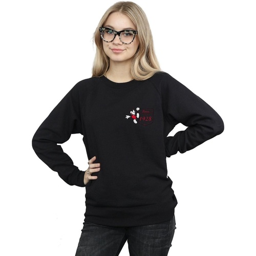 textil Mujer Sudaderas Disney Mickey Mouse Faux Pocket Since 1928 Negro
