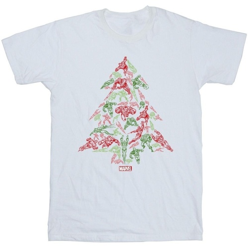 textil Niña Camisetas manga larga Marvel Avengers Christmas Tree Blanco