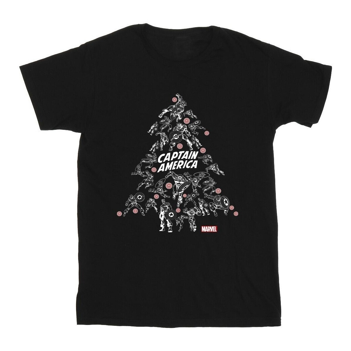 textil Niña Camisetas manga larga Marvel Captain America Christmas Tree Negro