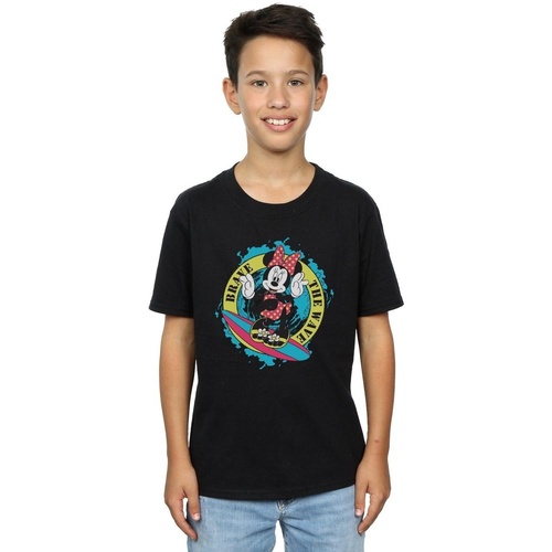 textil Niño Camisetas manga corta Disney Minnie Mouse Brave The Wave Negro