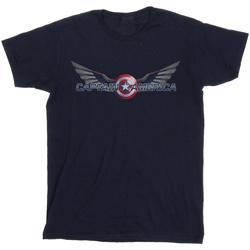 textil Hombre Camisetas manga larga Marvel Falcon And The Winter Soldier Captain America Logo Azul
