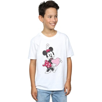 textil Niño Camisetas manga corta Disney Minnie Mouse Love Heart Blanco