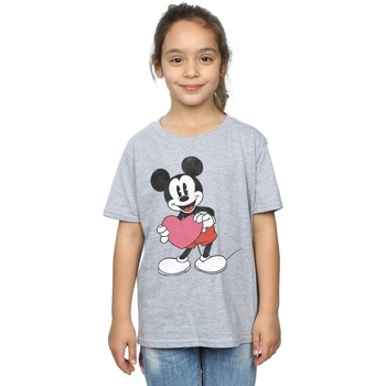 textil Niña Camisetas manga larga Disney Mickey Mouse Valentine Heart Gris