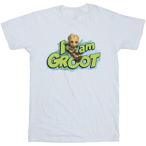 textil Hombre Camisetas manga larga Marvel Guardians Of The Galaxy I Am Groot Jumping Blanco