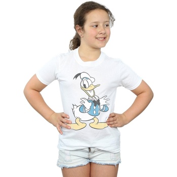 textil Niña Camisetas manga larga Disney Donald Duck Posing Blanco
