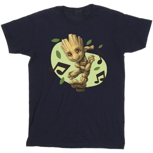textil Hombre Camisetas manga larga Marvel Guardians Of The Galaxy Groot Musical Notes Azul