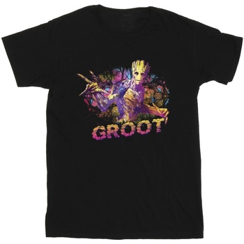 textil Hombre Camisetas manga larga Marvel Guardians Of The Galaxy Abstract Groot Negro