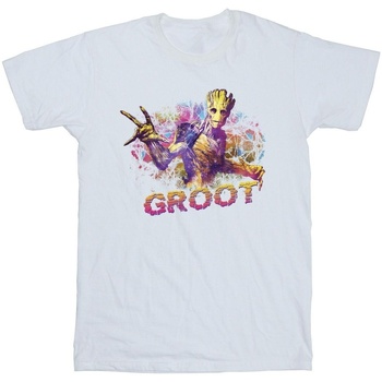 textil Hombre Camisetas manga larga Marvel Guardians Of The Galaxy Abstract Groot Blanco