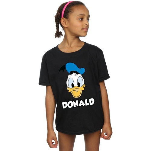 textil Niña Camisetas manga larga Disney Donald Duck Face Negro
