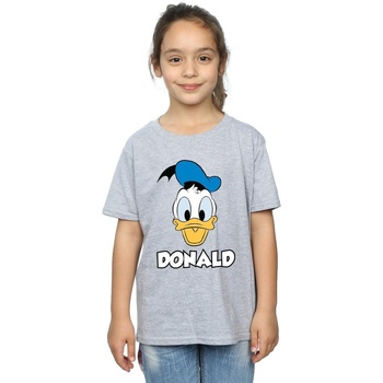 textil Niña Camisetas manga larga Disney Donald Duck Face Gris
