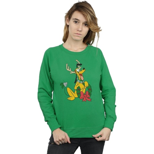 textil Mujer Sudaderas Disney Pluto Christmas Reindeer Verde