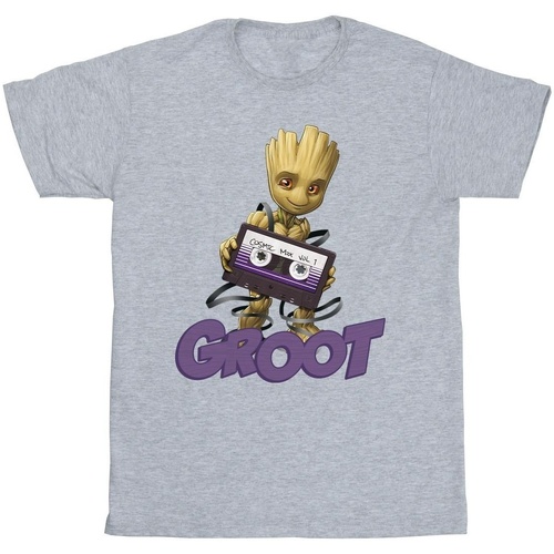 textil Hombre Camisetas manga larga Guardians Of The Galaxy Groot Casette Gris