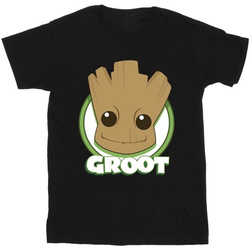 textil Hombre Camisetas manga larga Guardians Of The Galaxy Groot Badge Negro