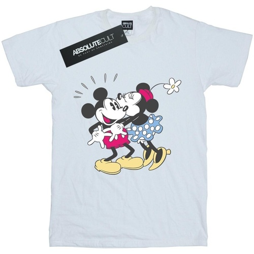 textil Niña Camisetas manga larga Disney Mickey And Minnie Mouse Kiss Blanco