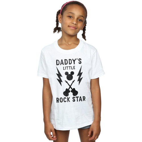 textil Niña Camisetas manga larga Disney Mickey Mouse Daddy's Rock Star Blanco