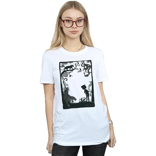 textil Mujer Camisetas manga larga Disney The Jungle Book Silhouette Poster Blanco