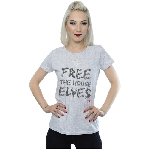 textil Mujer Camisetas manga larga Harry Potter Dobby Free The House Elves Gris