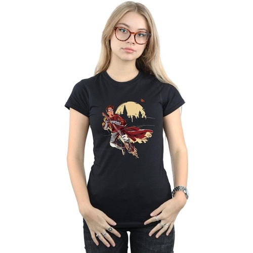textil Mujer Camisetas manga larga Harry Potter Quidditch Seeeker Negro